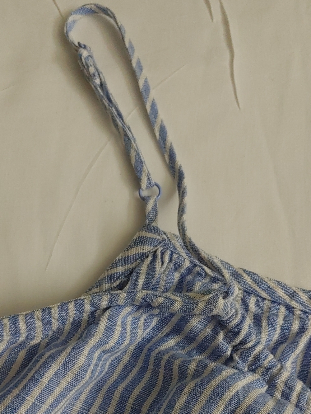 H&M Blue and White Striped Spaghetti Adjustable Strap Camisole Loose-Fit Top XL - Picture 6 of 7